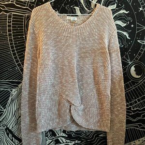 Pink, Gold and White Sweatshirt - Woven Heart - Size: M